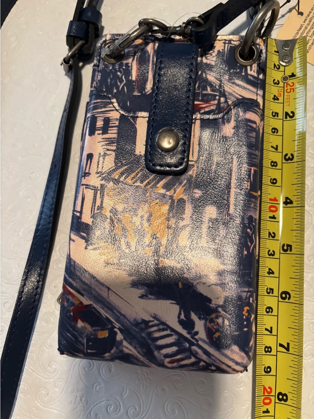 NWT Patricia Nash Navy Leather RFID Farleigh Phone Crossbody - Picture 6 of 7
